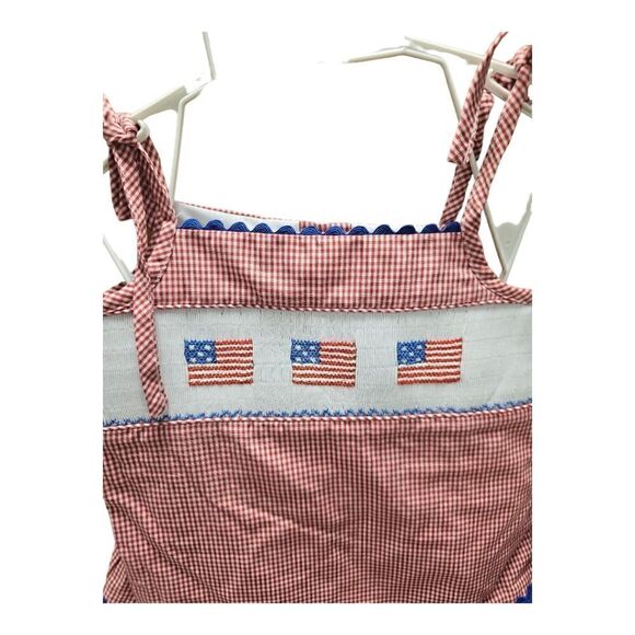 HAUTE SMOCKS Gingham Check Flag Dress/Short Set - Size 2T NWT - Picture 3 of 9